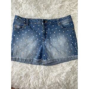 Wonder Nation Girls Sz. 16 Plus Polka Dot Jean Shorts. Cute, Comfortable